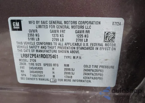 2024 Buick Envision Sport Touring Awd from USA, damaged, VIN LRBFZPE41RD075461